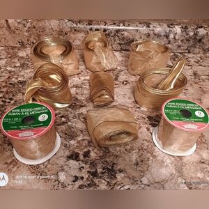 Gold Wire-Edged Ribbon Set bundle